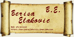 Beriša Elaković vizit kartica